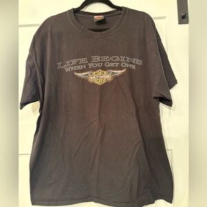 Harley Davidson Life Begins When You Get One Black XL Pensacola Florida 2012